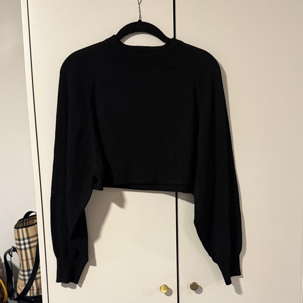 ZARA / Black Raglan Cropped Sweater Top